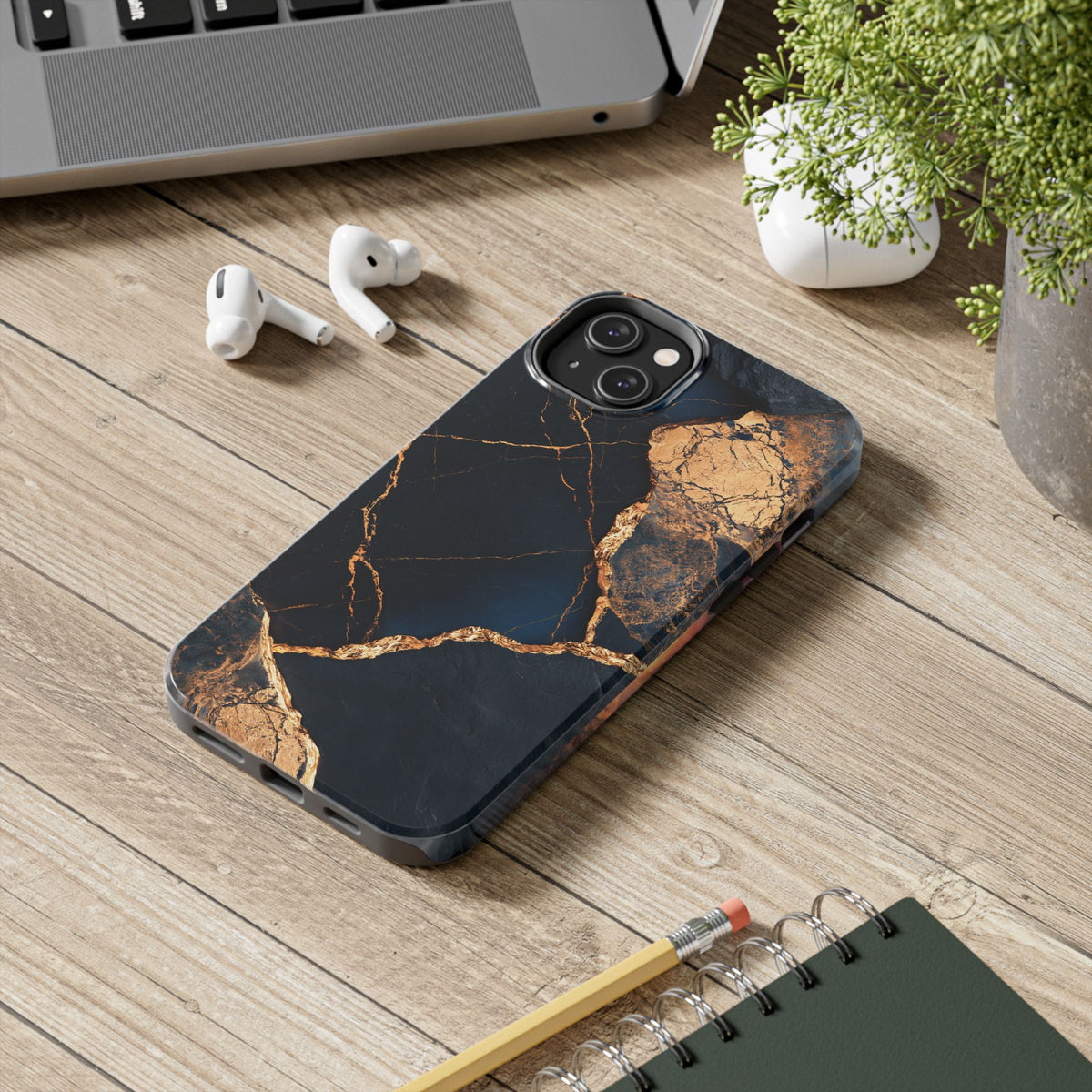 Funda Premium MINUX para iPhone y Samsung Galaxy - Golden Marble