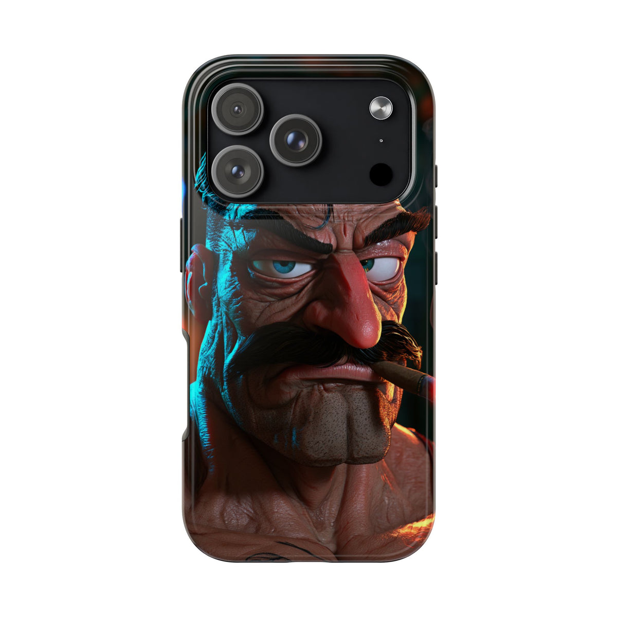 Funda Premium MINUX para iPhone y Samsung Galaxy - 3D Mustache Man 002