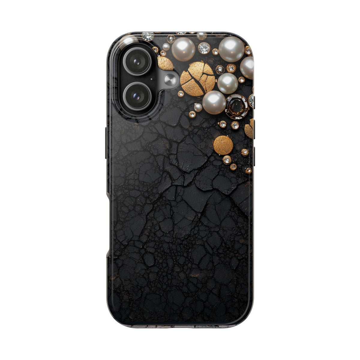 Fundas Premium MINUX para iPhone y Samsung Galaxy - Black Gold Pearl Veins