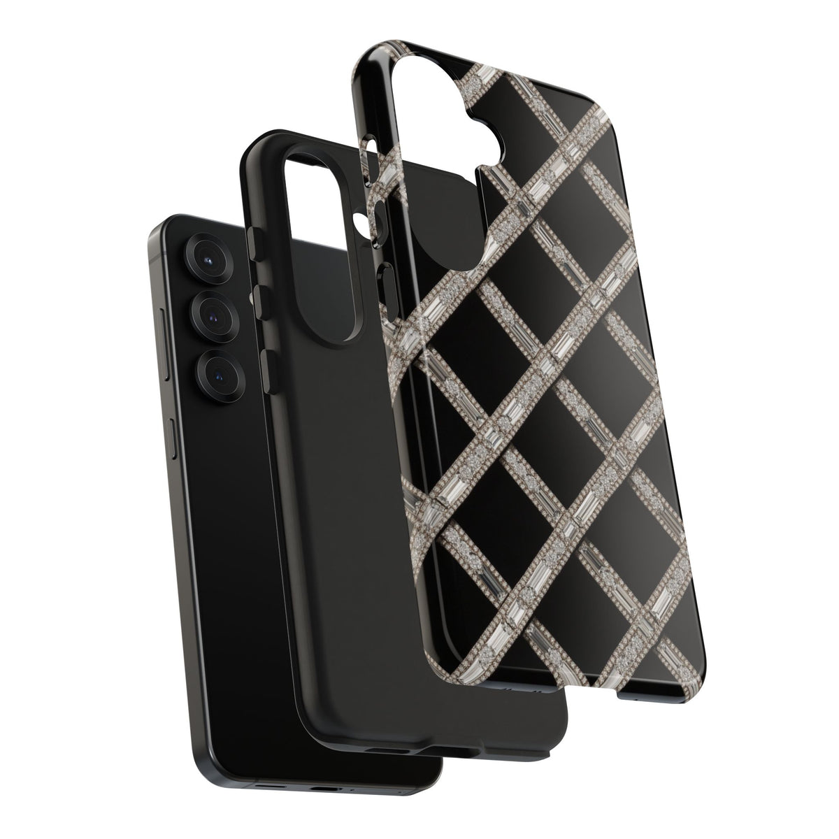 Fundas Premium MINUX para iPhone y Samsung Galaxy - Silver Diamond Lattice