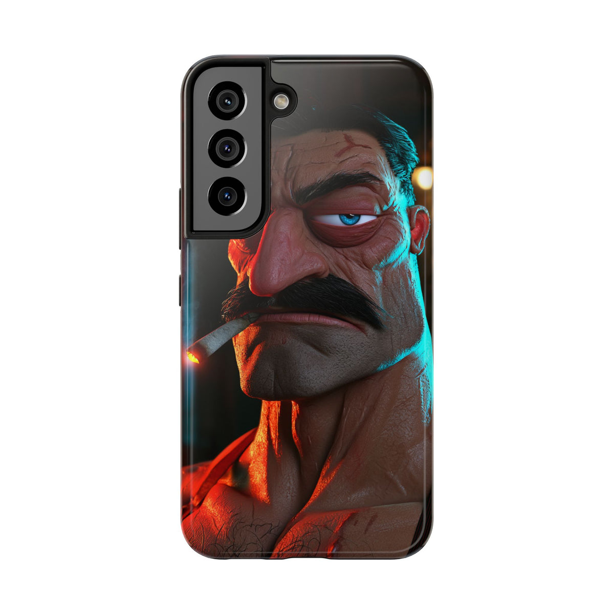 Funda Premium MINUX para iPhone y Samsung Galaxy - 3D Mustache Man 001
