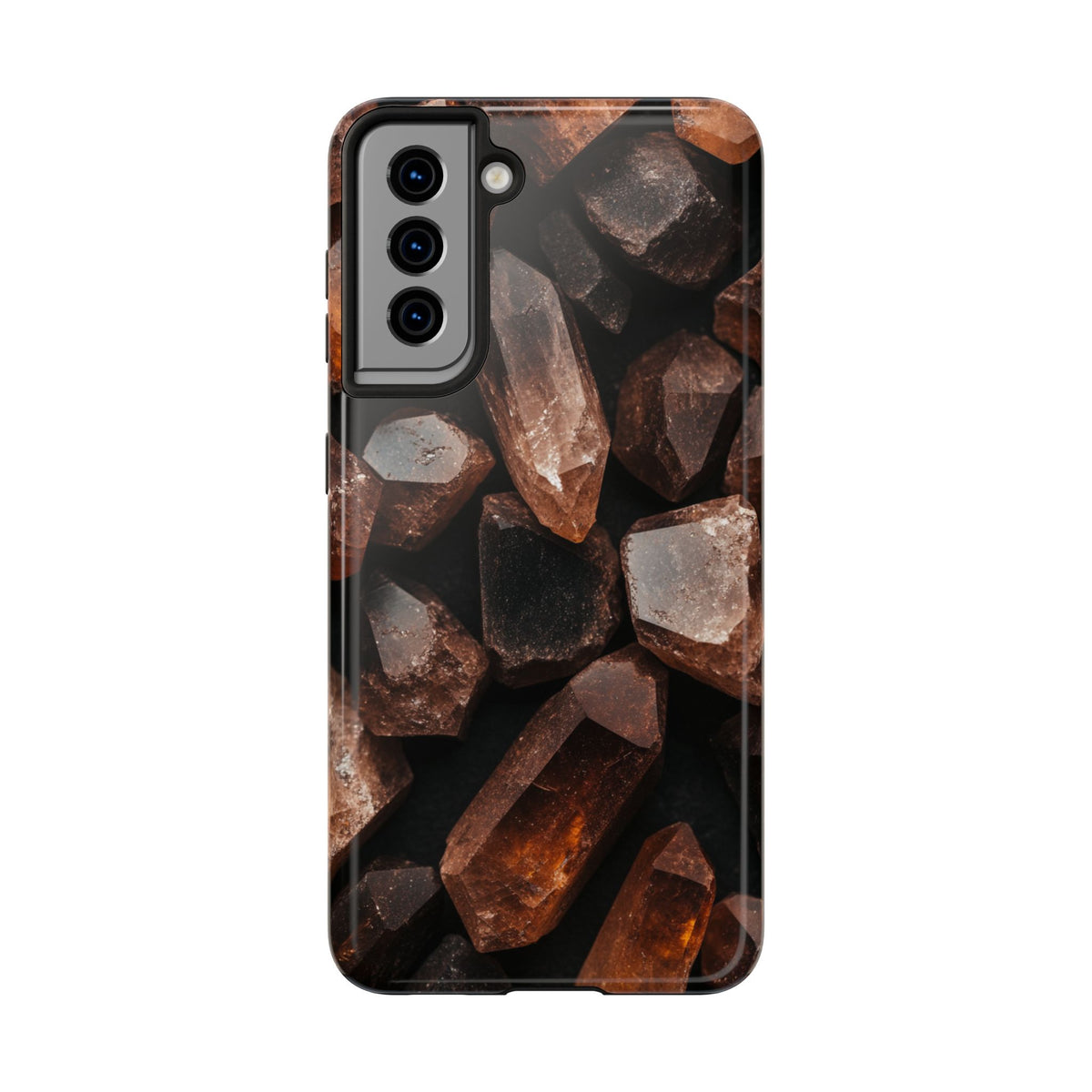 Fundas Premium MINUX para iPhone y Samsung Galaxy - Raw Amber Crystals
