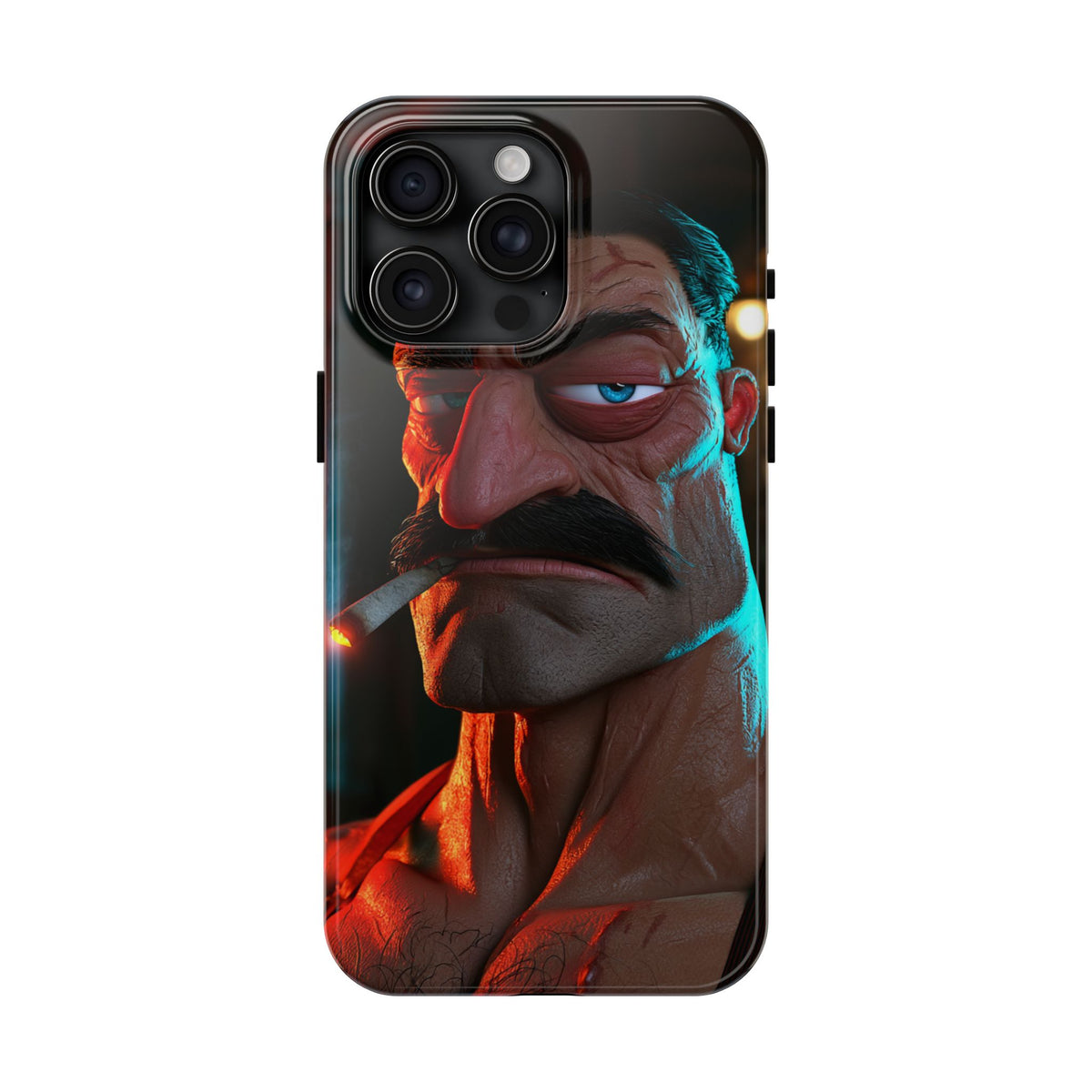 Funda Premium MINUX para iPhone y Samsung Galaxy - 3D Mustache Man 001